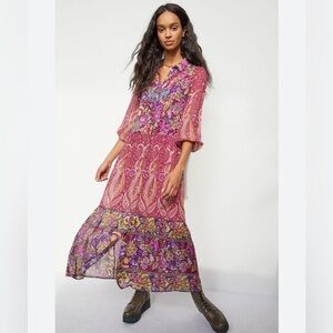 Anthropologie Nikole Maxi Shirtdress Long Sleeve XS